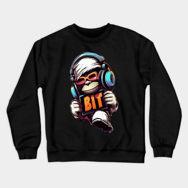 Crazy Cool Monkey Crewneck Sweatshirt by NedisDesign